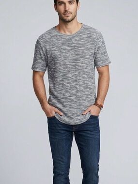 Carbon Men's Space Dye Knit Curved Hem Shirt - XL